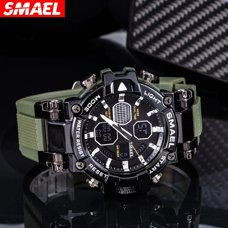 Smael Black Warrior Alloy Watch Men's Multi-Function Electronic Watch Hot Trendy Men's Watch