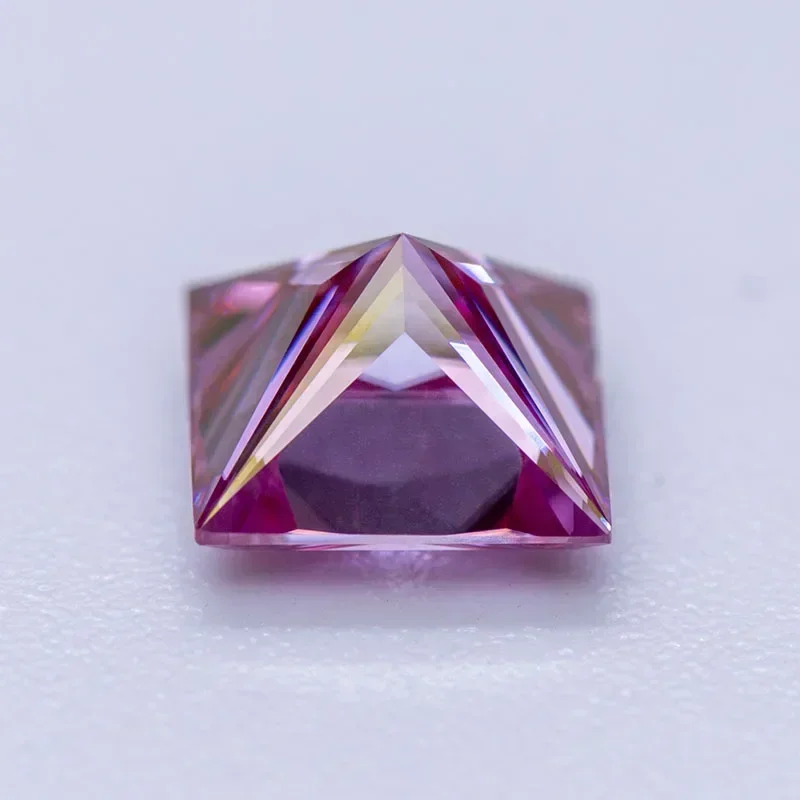 

Moissanite Stone Princess Cut Sakura Pink Color Lab Created Heat Diamond Gemstone for Women Jewelry Making with Certificate