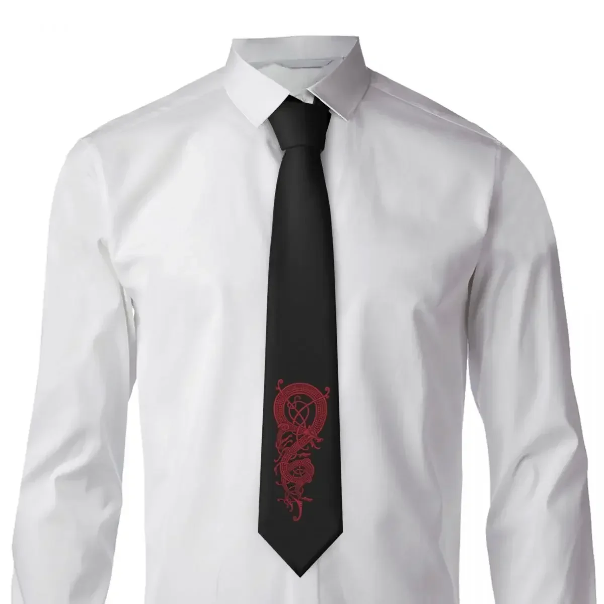 V-ViKings Dragon Tie Fenrirs Ravens Daily Wear Party Neck s Men Women Vintage Cool Necktie Accessories Quality Collar 