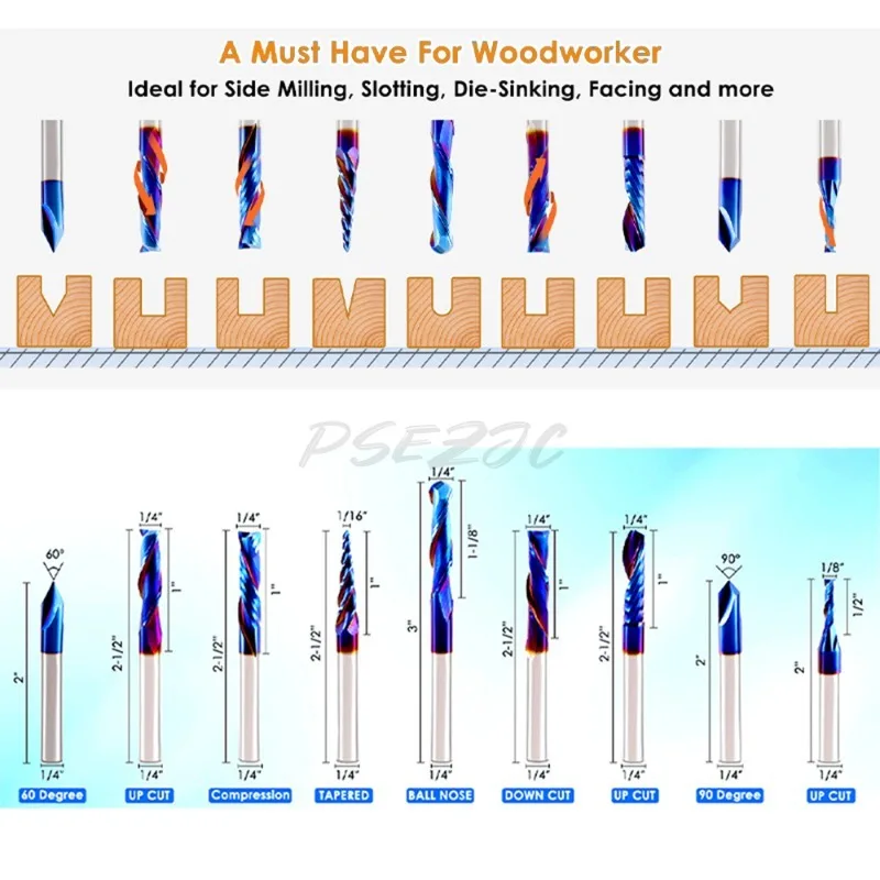 Milling Cutter Set Label Making Letter Carving Pattern Milling Cutter Details Slotting Mortise Woodworking Milling Cutter
