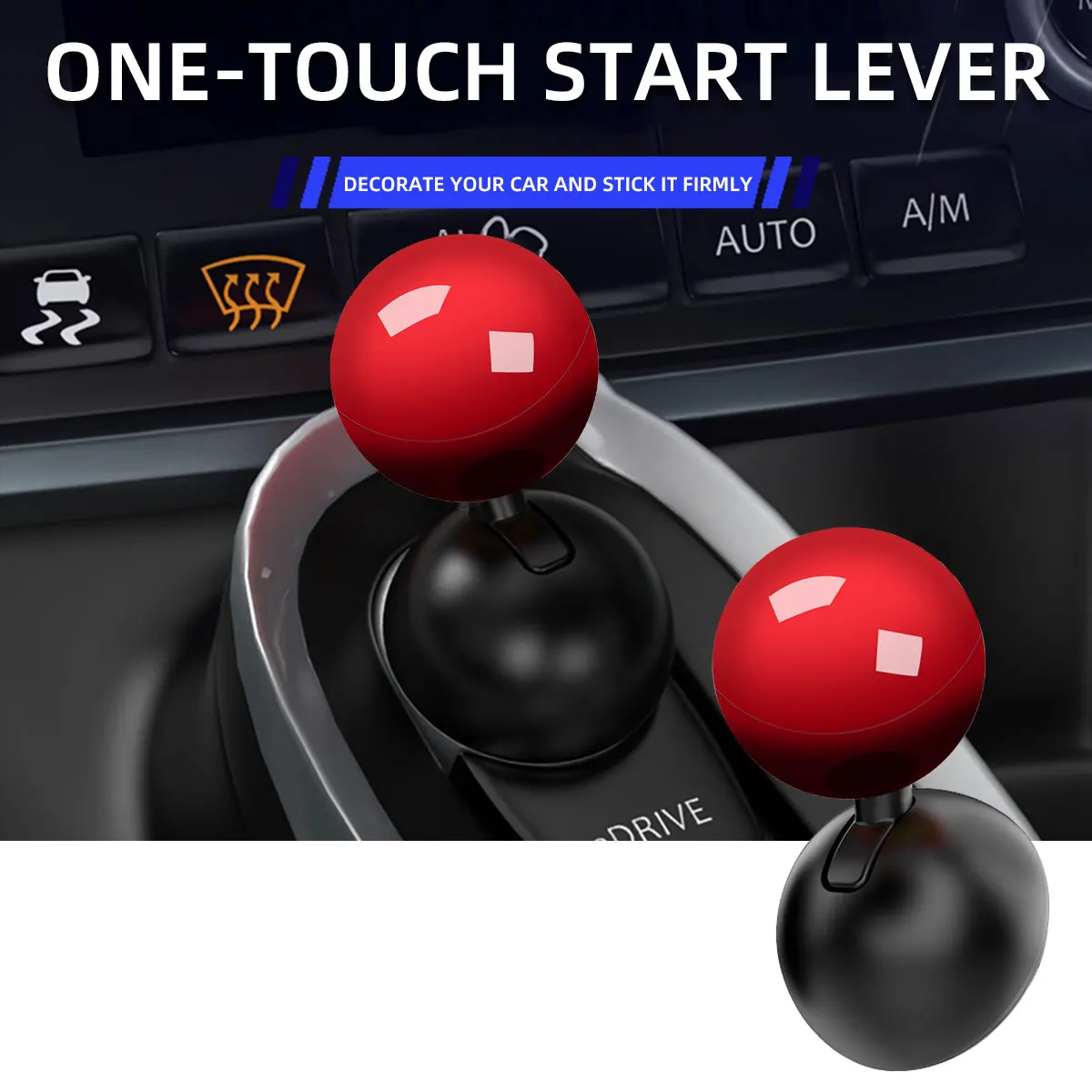 Car Start Button Rocker Lever Engine Start Stop Button One-Touch Button Start Joystick Auto Ignition Button Cover Accessories