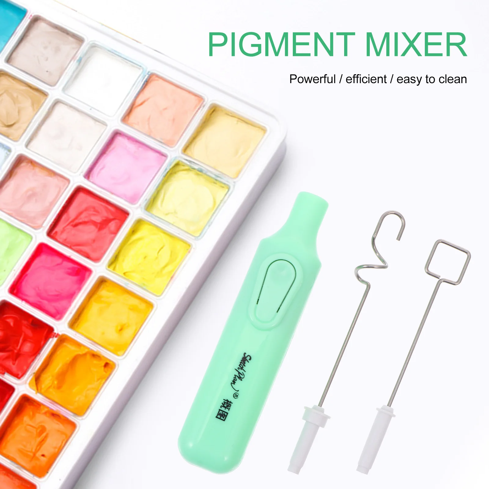 Hand Mixer Gouache Paint Mixing Color Stirrer Paints Painting Blender Roller Toning Tool Pink Electric Student