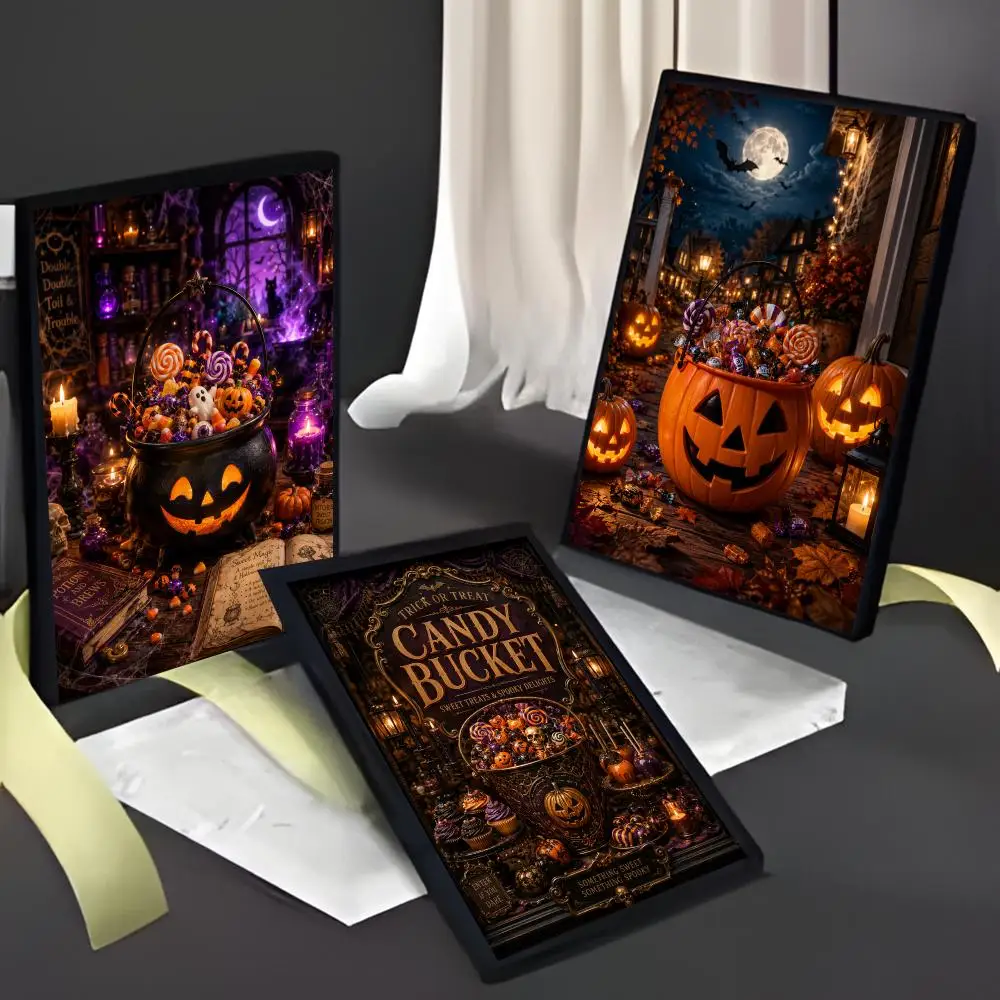 Halloween Candy Bucket Poster American Film Mural Home Childrens Room Wall Decor Print