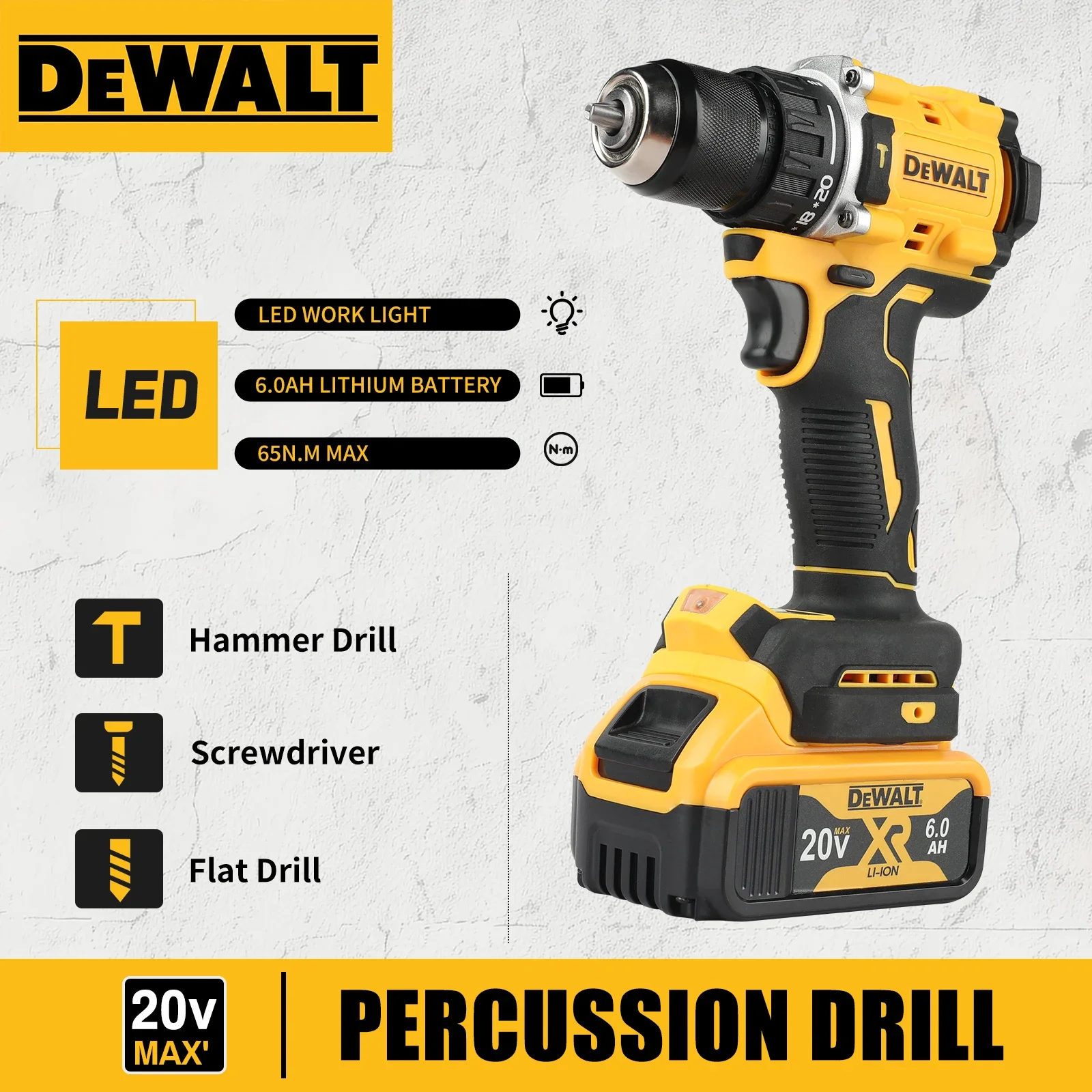 

DEWALT DCD805 Бесщеточная аккумуляторная ударная дрель/драйвер Профессиональный класс для ремонта автомобилей и дома DIY Essential Naked Tool
