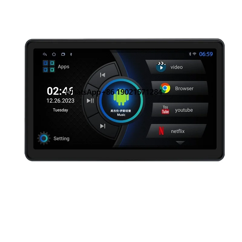 10.1'' Android Headrest Monitor IPS Display For Car Rear Seats Entertainment Multimedia Carplay Player Video USB TF HDMI Input