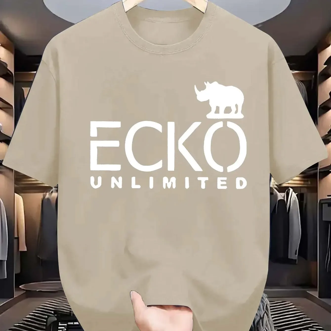 Ecko Unlimited Simple Text Rhino Graphic Tee Best Seller Korea US Classic Hip Hop Soft Lightweight Mens Short Sleeve Top