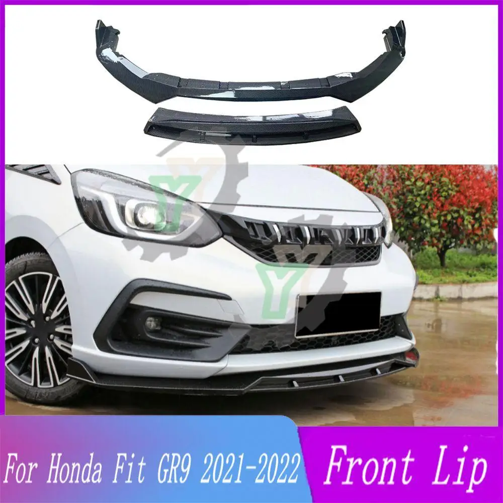 

Car Front Bumper Lip Spoiler Splitter Diffuser Detachable Body Kit Cover Guard For Honda Fit Jazz GR9 2021-2022