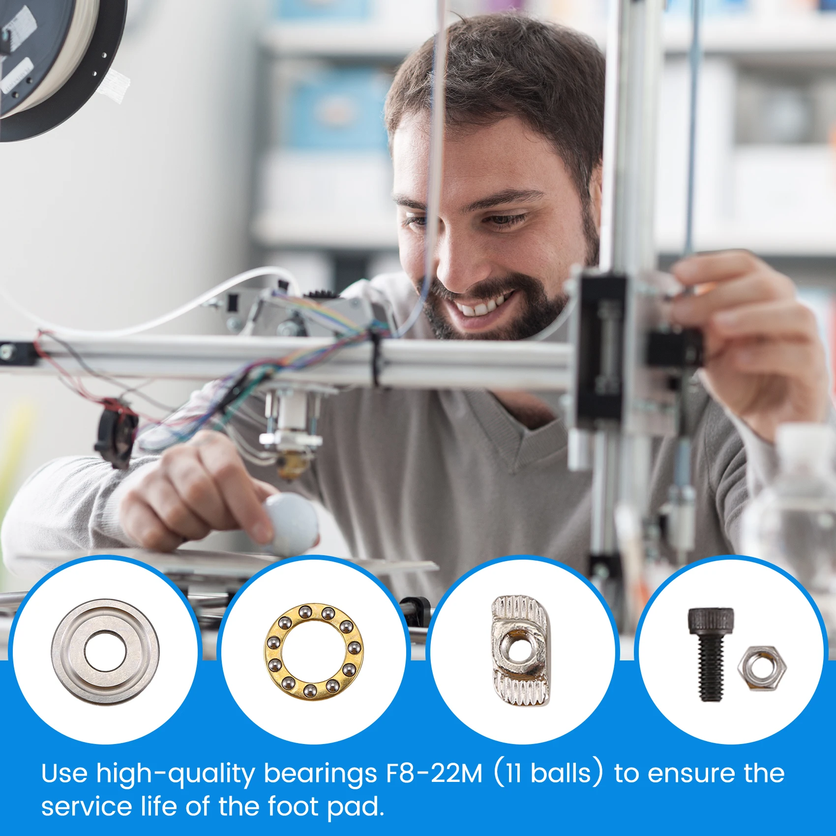 

Qy-Оснаправленная самовыравнивающаяся антивибрационная ножка с сильной амортизацией, подставка для ног для 3D-принтера для Voron 2,4 Bambu X1/P1