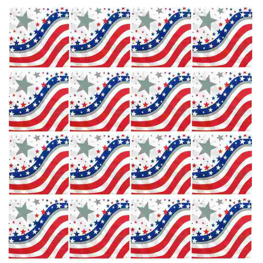 40 Sheets Paper Napkin Independence Day Pattern Theme Tissue Party Supplies Printing Disposable Pentagram