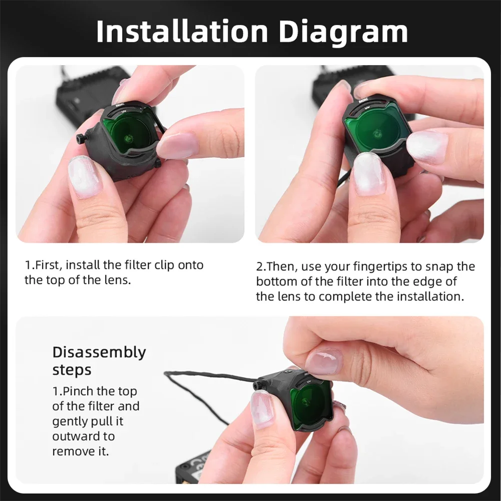 ل DJI O4 وحدة الهواء برو مرشح عدسة مجموعة مرشحات متعددة المغلفة الزجاج البصري/إطار سبائك الألومنيوم UV CPL ND8/16/32/64 CPL المستقطب #6
