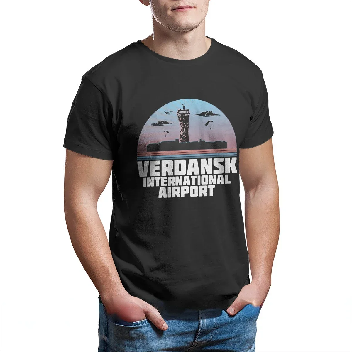 Warzone Game Graphic Tshirts Male Camisetas Ropa Hombre Custom Men Clothing Verdansk International Airport TShirt for Men