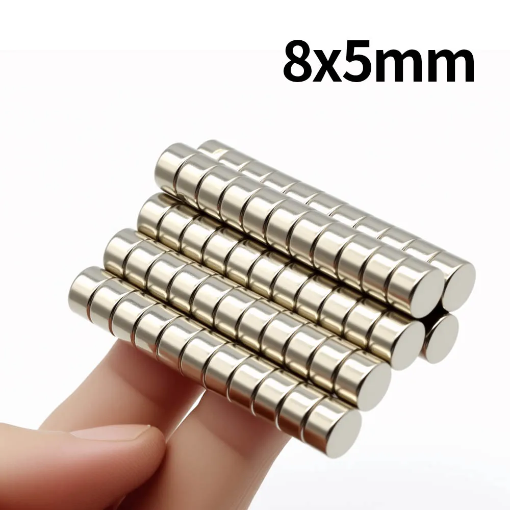 Image of 8x5mm Superstarker Neodym-Magnet N35 NdfeB Permanentmagnet imanes Runde leistungsstarke Magnete Kühlschrankmagnet
