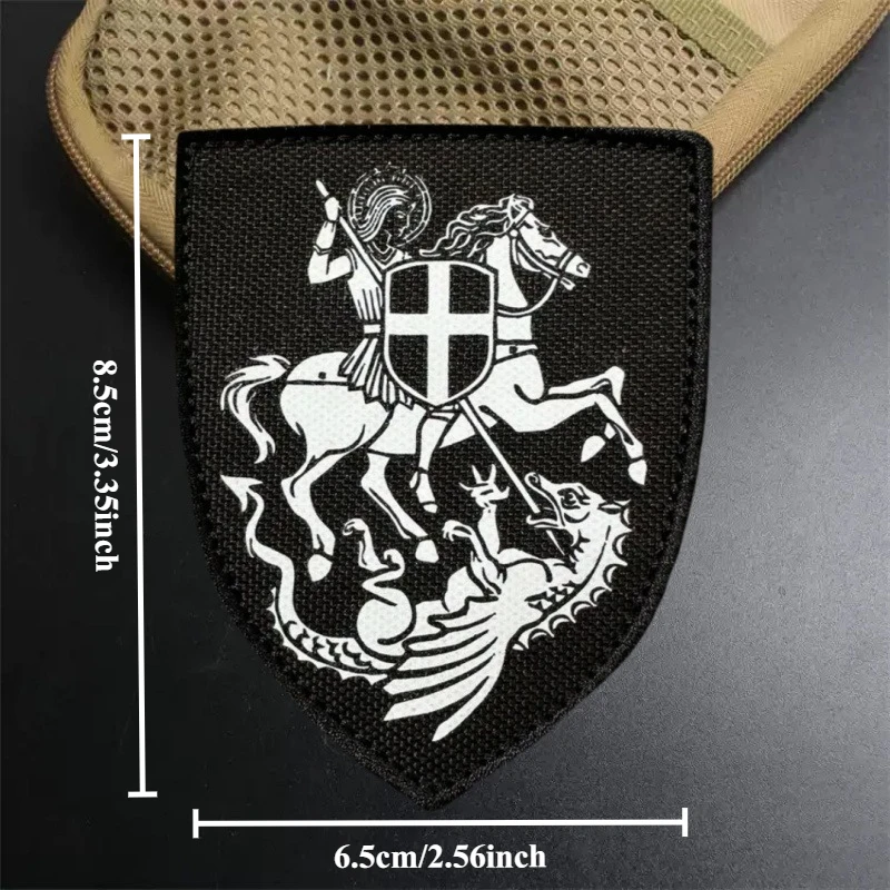 Saint George's Print Patch on Clothes Tactical Morale Badge Hook Loop Military Patches Backpack Armband Sticker