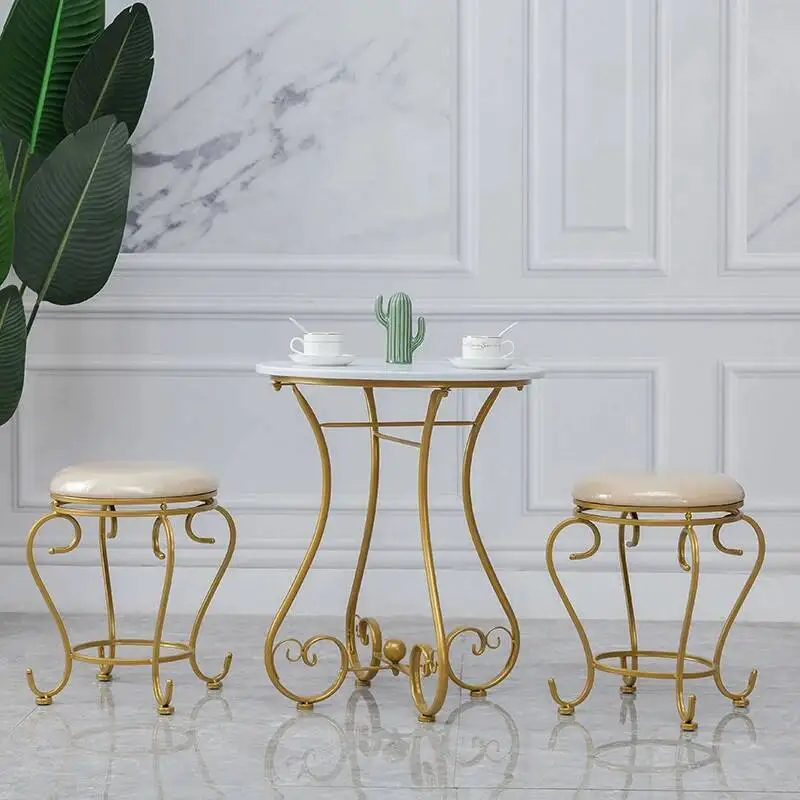 

Round Coffee Iron Small Dining Gold White Designer Modern Small Tables Tea Metal Coffee Muebles Table Garden Furniture Sets