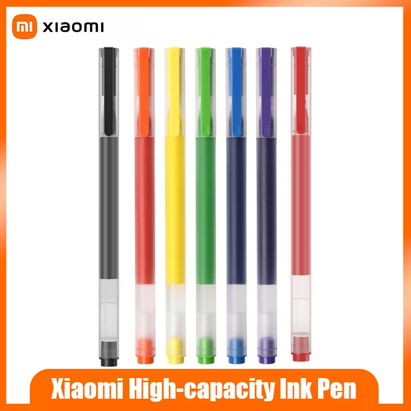 Xiaomi Juneng Writing Color Neutral Pen 7-Pack 0.5mm Needle Pen Office Learning Marking Pen Multi Color Pen Set