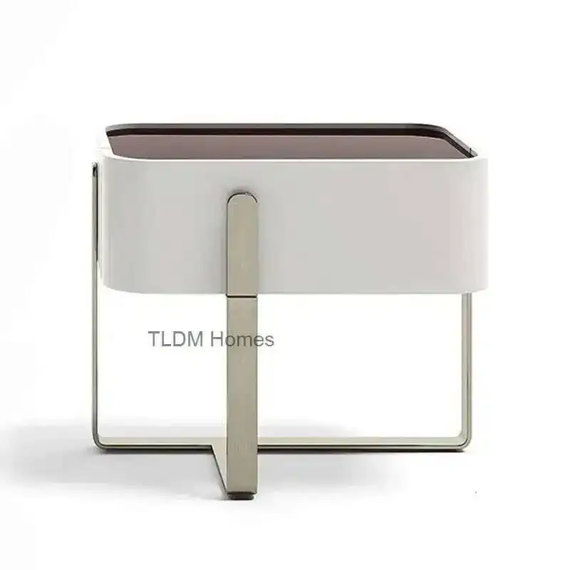 

Bedroom Table Minimalist Bedside Luxury Modern Nightstand Solid Wood Bedside Cabinet Italian Storage Cabinets Home Locker q