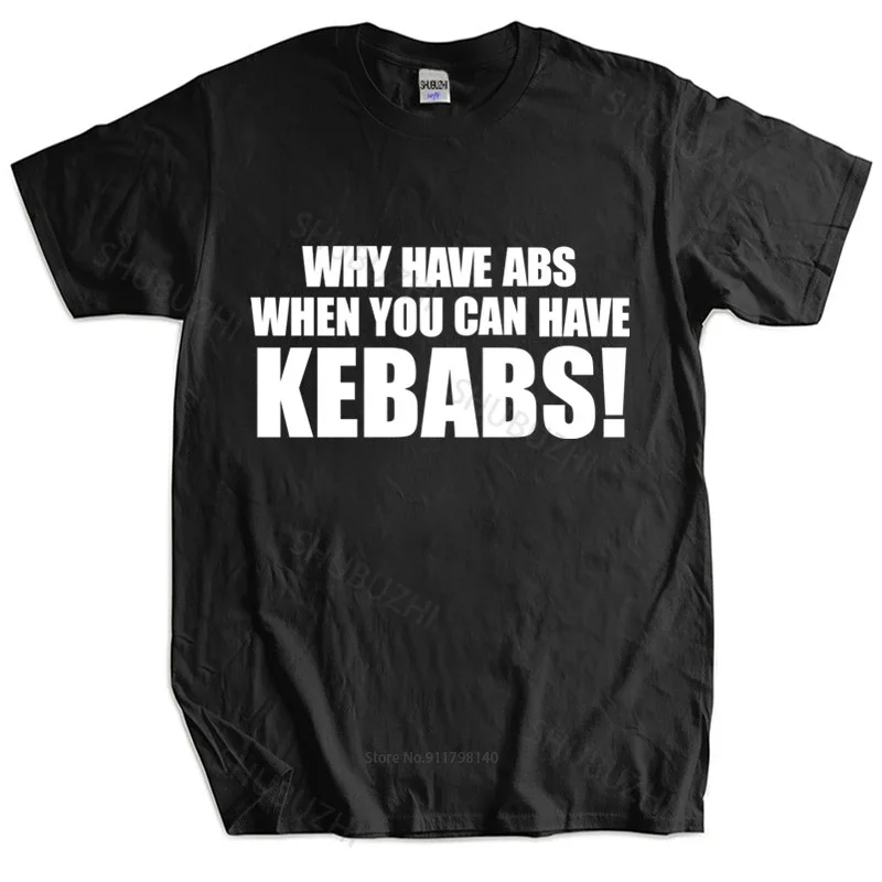 mens brand tshirt m gift tops ABS KEBABS Mens T Shirt Black Comedy Slogan Joke Top Gym Tee top gift M Short Sleeve T-SHIRT