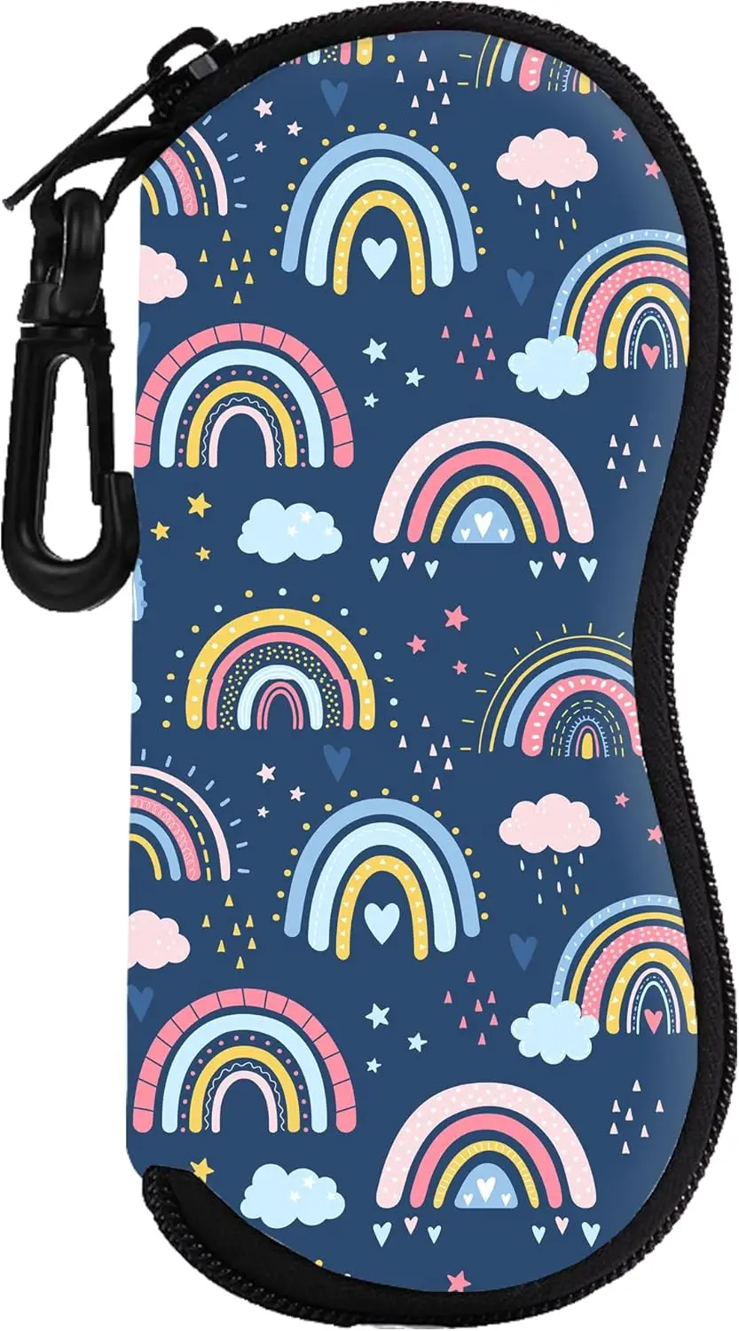 

Мягкий чехол для солнцезащитных очков, портативный неопреновый чехол для очков на молнии, дорожная сумка с зажимом для ремня для мужчин и женщин