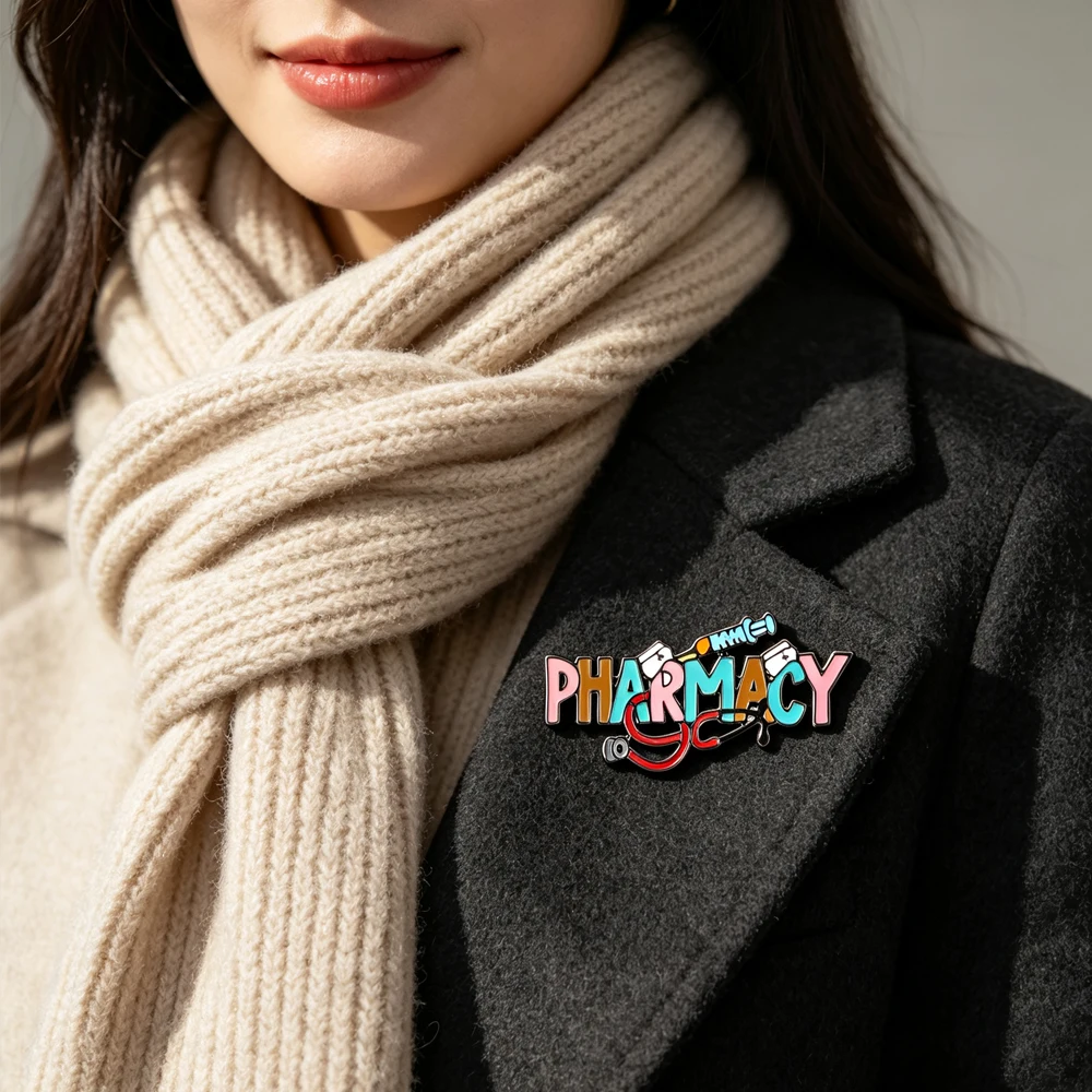Catuni  Pharmacy Enamel Brooch Pin Interesting Medical Badge Pharmacist Jewelry Clothing Backpack Decoration Doctor Gifts