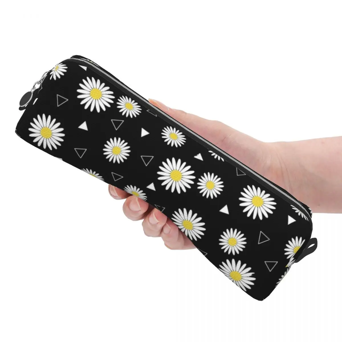 Daisy Floral Pencil Case Flower Pencil Box Pen for Girl Boy Large Storage Pencil Bags Students School Zipper Stationery