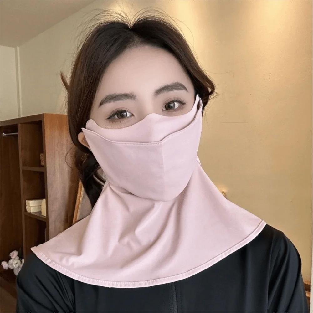 

Breathable Ice Silk Face Mask Lightweight Design with Drinking Compartment UV Protection Face Bkini Extended Version
