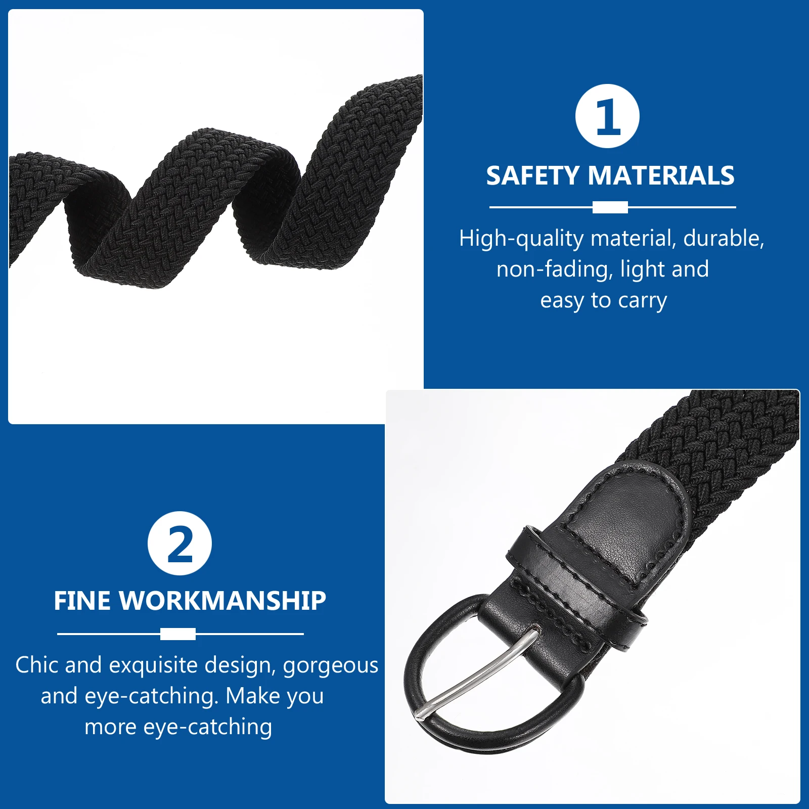 

1Pc Elegant Lightweight Woven Elastic Waist Belt Fashionable Accessory For All Occasions