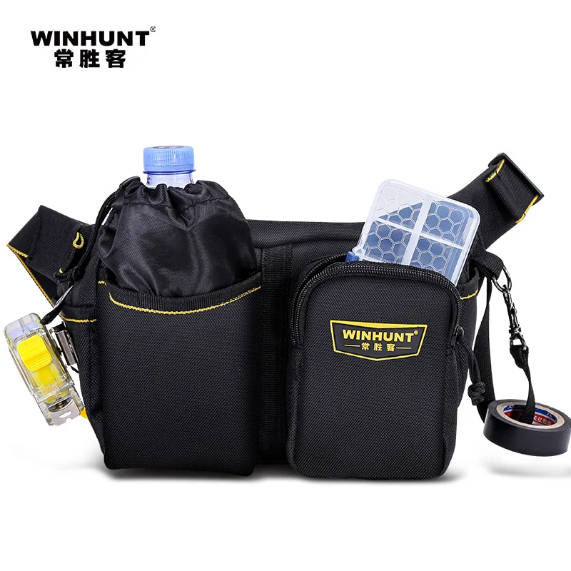 WINHUNT Multifunction Tool Bag Small Canvas Electrician Waist Pouch Repair Tool Organizer Portable Hardware Tool Belt Bag Kit fo