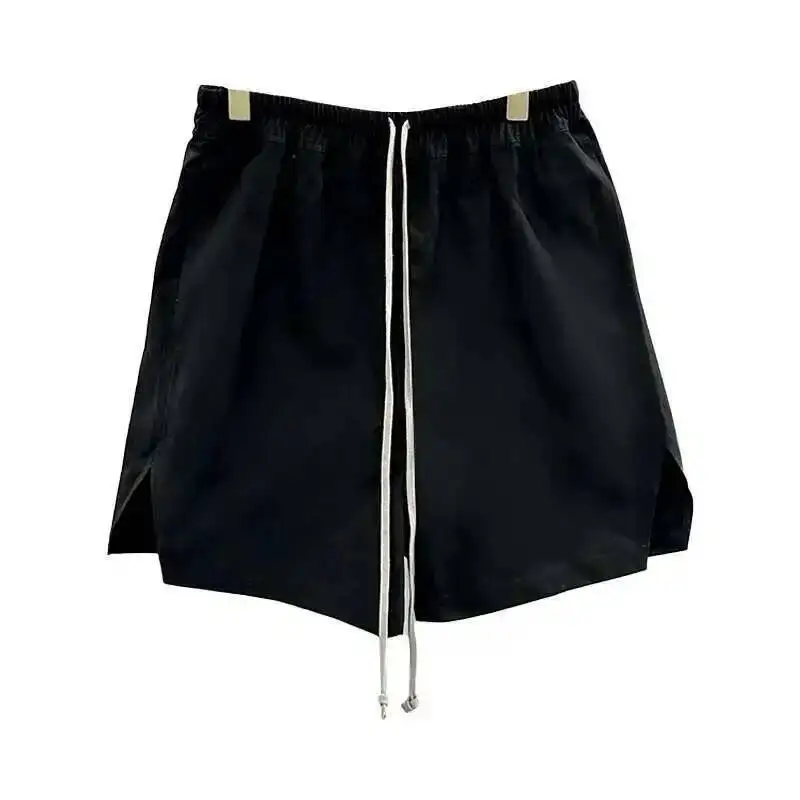 HKSH Spring Summer New Men Tide Dark Capris Chic RO Style Half-Length Pants Split Drawstring Elastic Waist Shorts Cotton HK1387