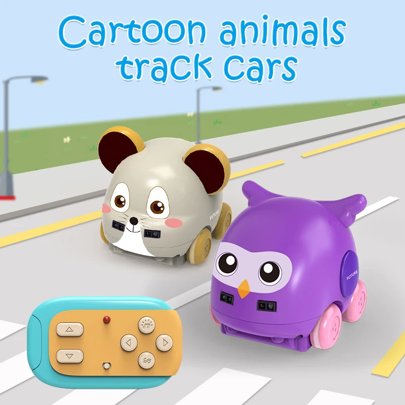 

RC Car Cartoon Gesture Sensing Remote Control Animal Cars Follow Kids Intelligent Obstacle Avoidance Sound Light Music Toys Gift