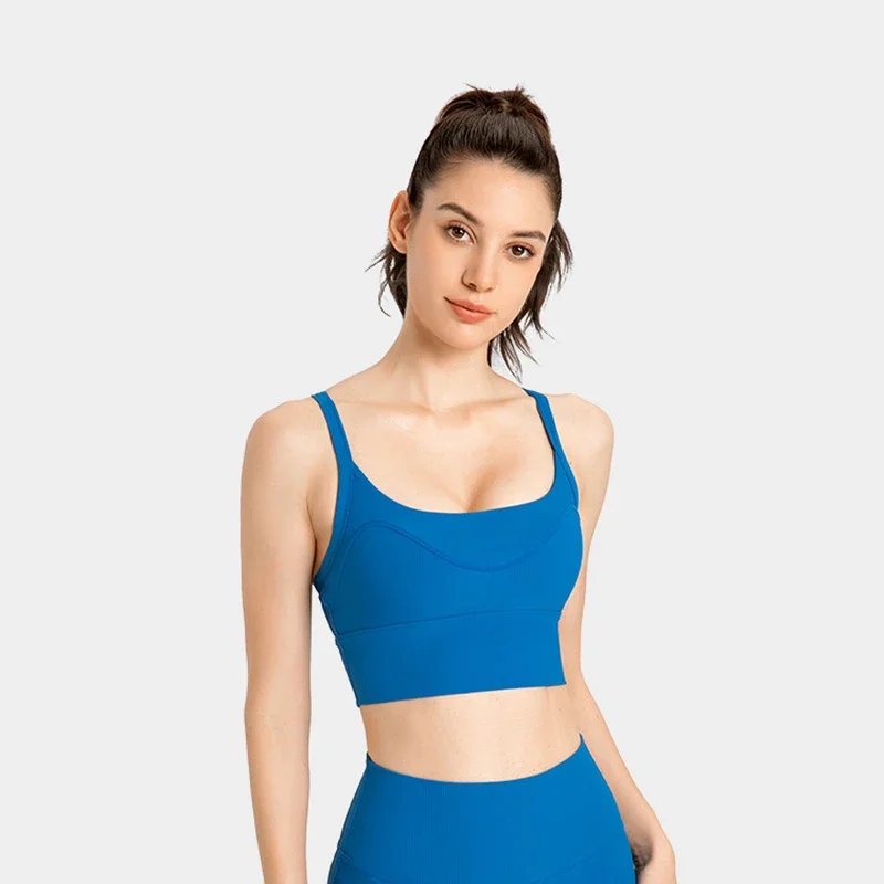 

Women Sport Bra Garther Yoga Bras Shockproof Workout Brassiere Padded Running Tank Top Elastic Quick Dry Gym Fitness Vest Female
