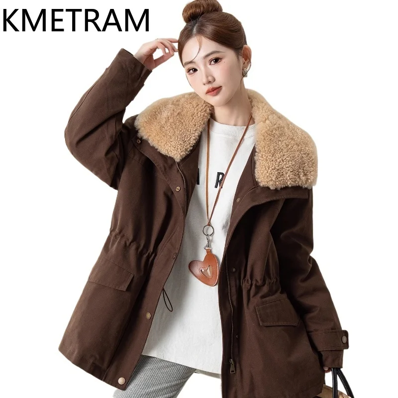 KMETRAM Cappotto in pelliccia con colletto in cotone + lana 100%: un abbigliamento caldo e resistente al freddo per la stagione autunno-inverno del 2025 nouveautés manteaux