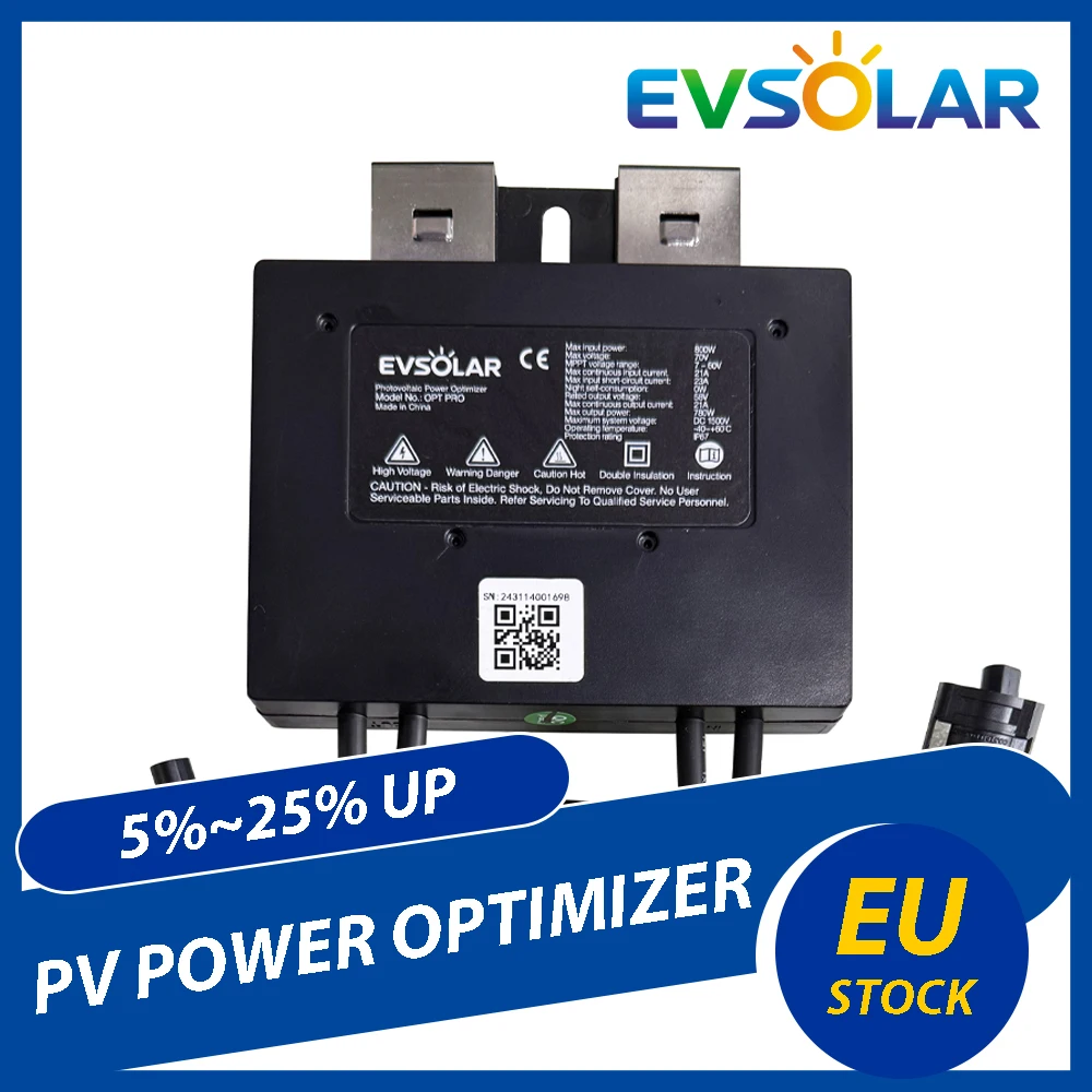 EVSOLAR Ottimizzatore di Potenza per Pannelli Solari MPPT, Regolatore di Tensione ad Alta Efficienza, Aumenta la Produttività Energetica