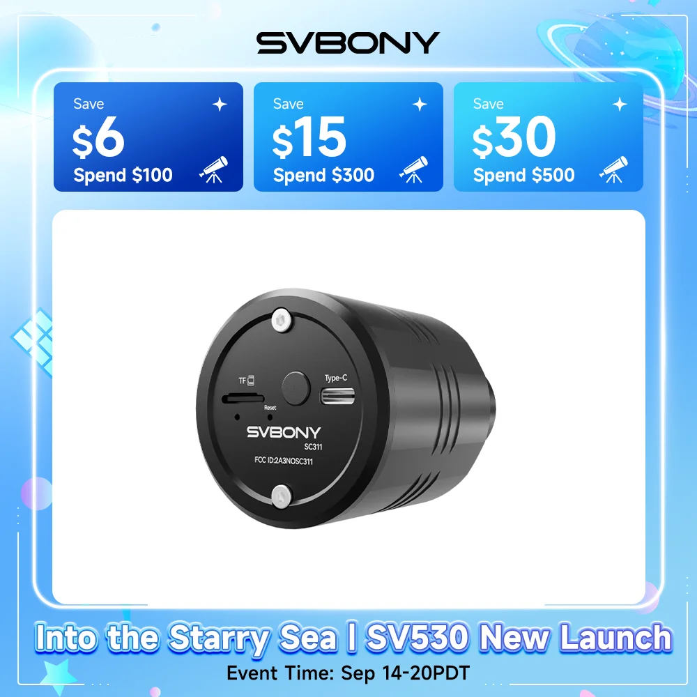 SVBONY SC311 Upgrade WiFi Astronomy Camera Eyepiece Planetary Camera RAW/FITS Lossless Output Suitable for Planetary Photography