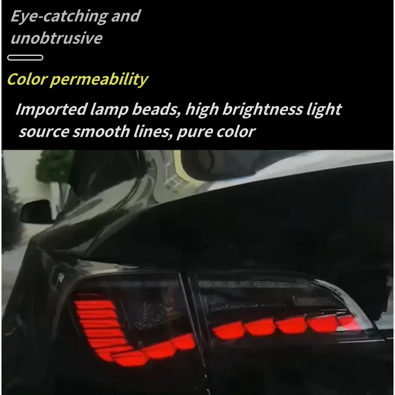 Applicable to for Tesla Model 3 Model Y modified dynamic Dragon scale LED water steering Dragon class taillight assembly steerin