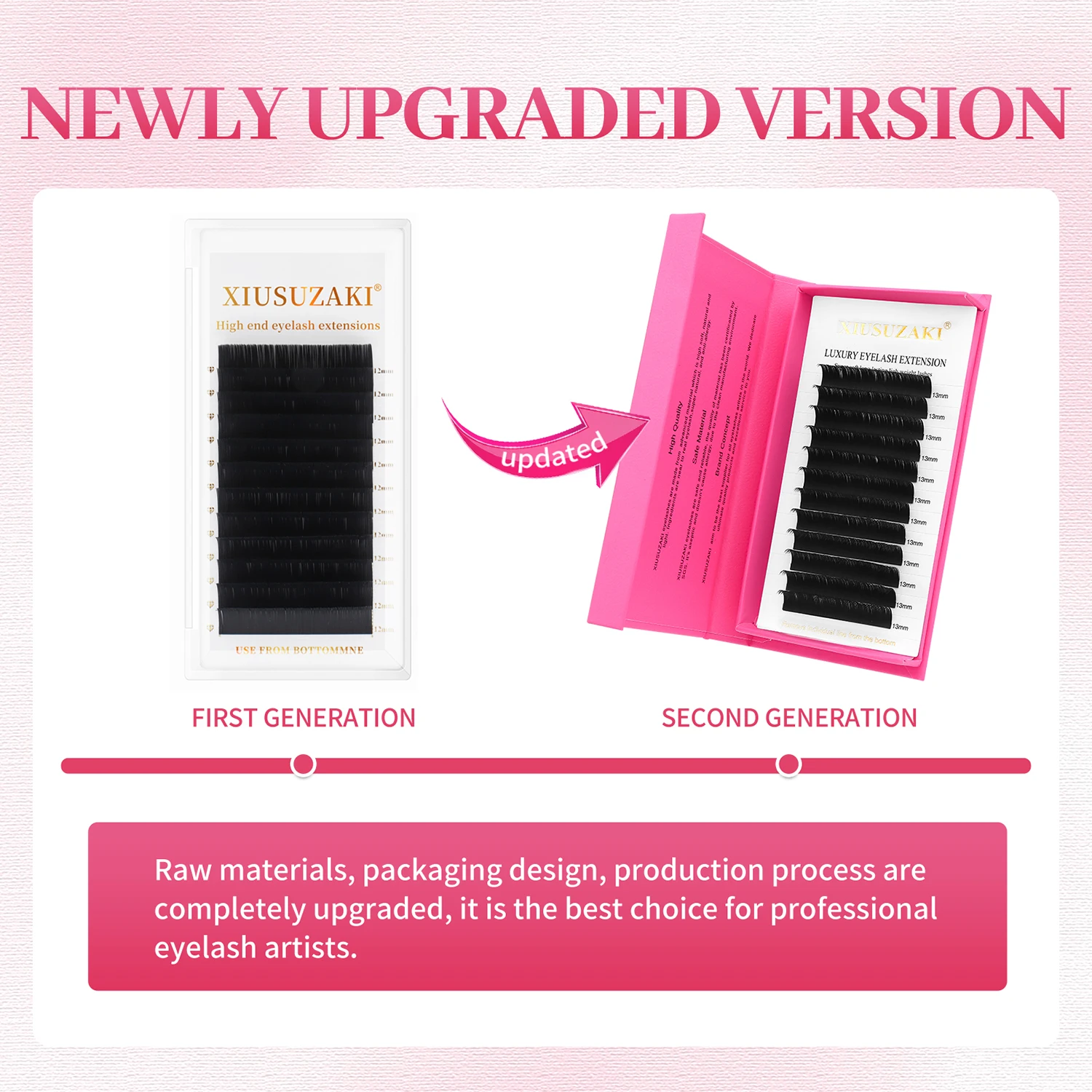 XIUSUZAKI Ellipse Flat Lashes Split Tips Matte Black Soft Natural Individual False Eyelashes Extensions Flat Lashes Suppliers