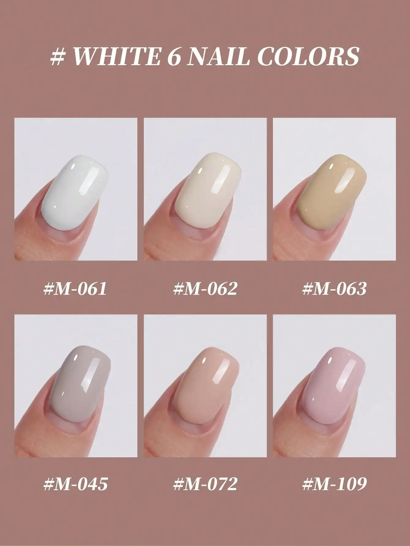 XEIJAYI Set di smalti per unghie gel bianco rosa da 6 pezzi 15 ml, gel per unghie Soaking UV LED, regalo fai da te semipermanente