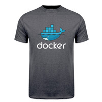 Docker T Shirt Summer Men Cool Cotton Short Sleeve Computer Programmer Geek T-shirts Unisex Gift Tops Tee