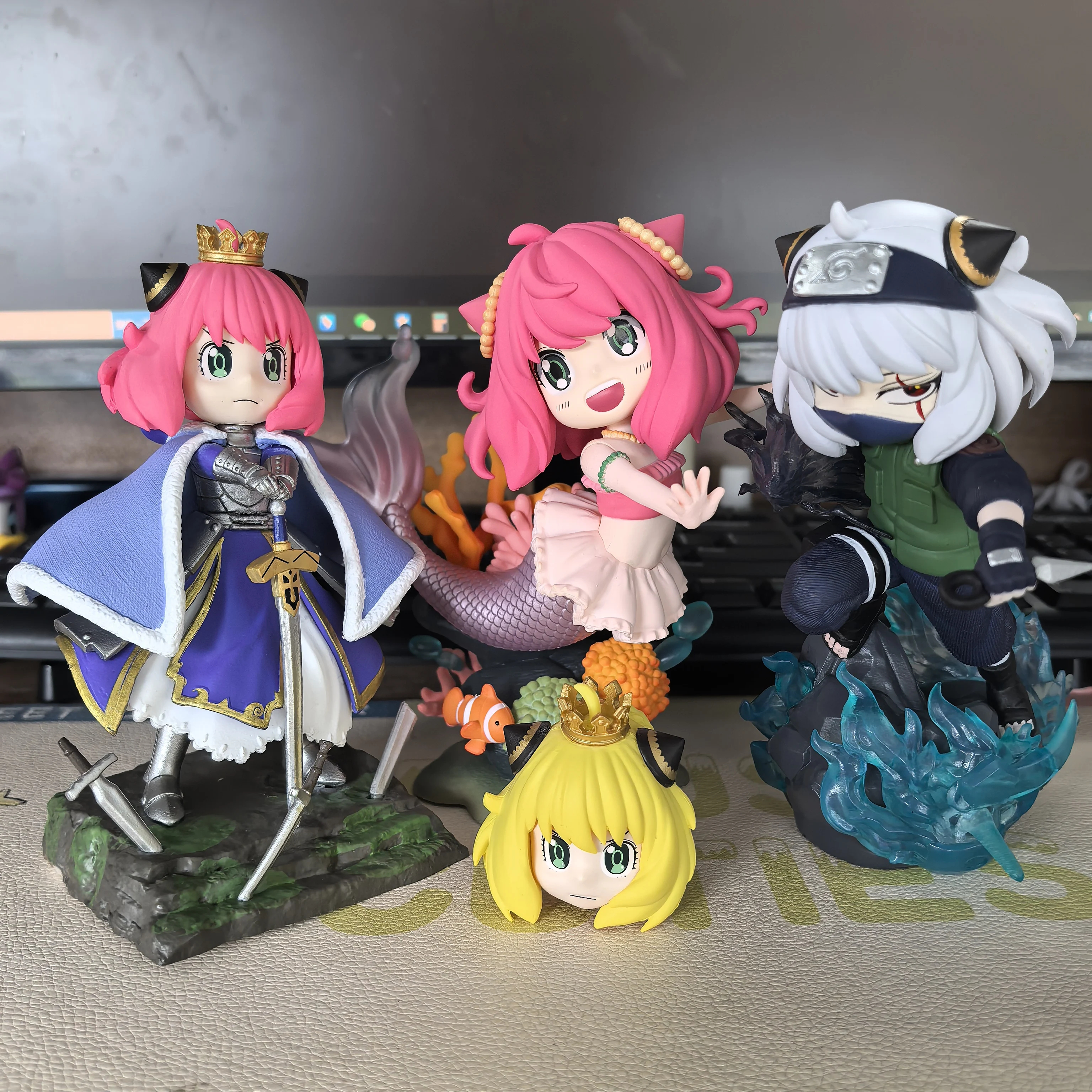 

Новая фигурка Spy×Family Anya Forger Cos, модель русалки, несколько стилей, сменное украшение для рабочего стола с двойной головкой, подарок