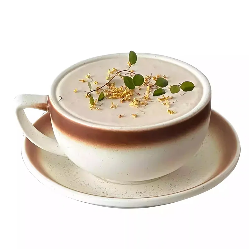320ml Vintage Americano Coffee Mug Classic Simple Afternoon Tea Latte Mugs Handmade Ceramic Coffee Cup And Saucer Set