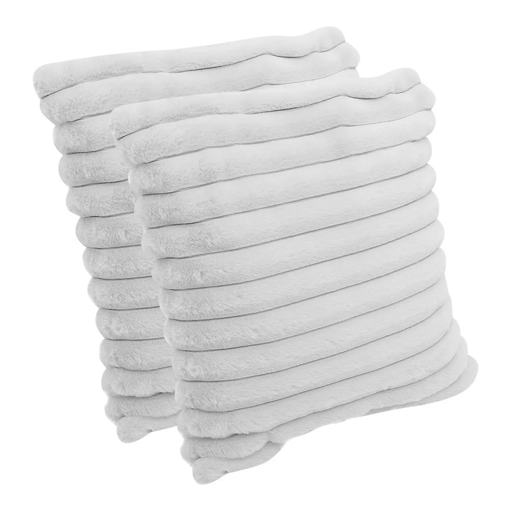 

Cabilock 2Pcs Soft Faux Pillow Covers 45x45cm White Decorative for Sofa Living Room