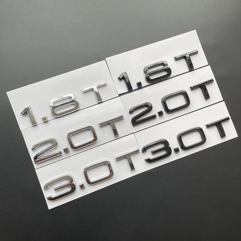 3D ABS Letters Car Styling Rear Trunk Badge 1.8T 2.0T 3.0T Emblem Logo For Audi A3 A4 A5 A6 A7 A8 Q2 Q3 Q5 Q7 Q8 Car Accessories