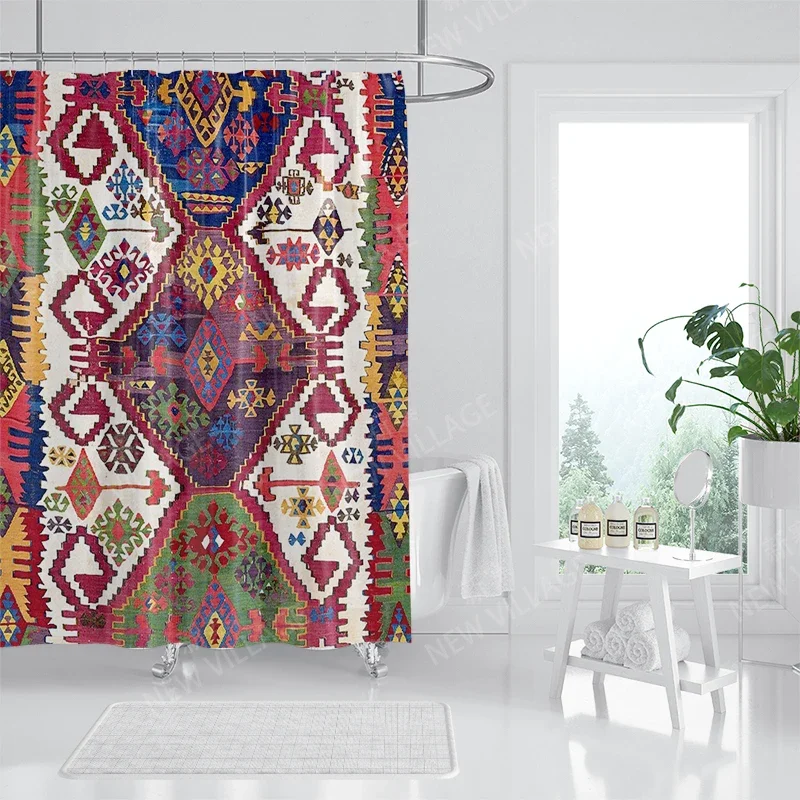 Waterproof fabric shower curtains Bathroom curtain accessories Bath curtain for shower 180x200cm 240*200 boho decoration vintage