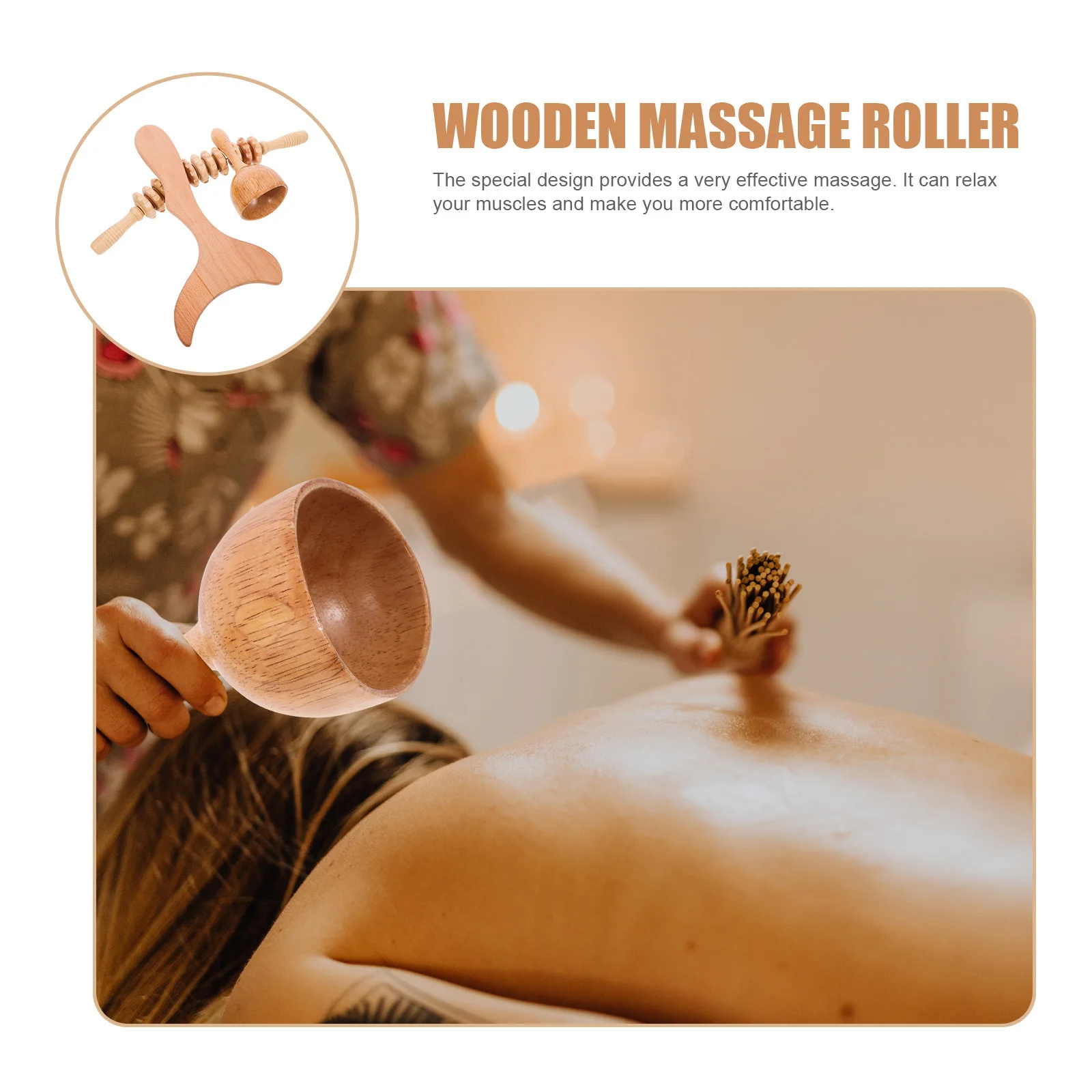 

1Set Body Massager Wooden Massage Tool Durable Lightweight Portable Multi Functional Sculpting Relaxing Muscle Pain Relief