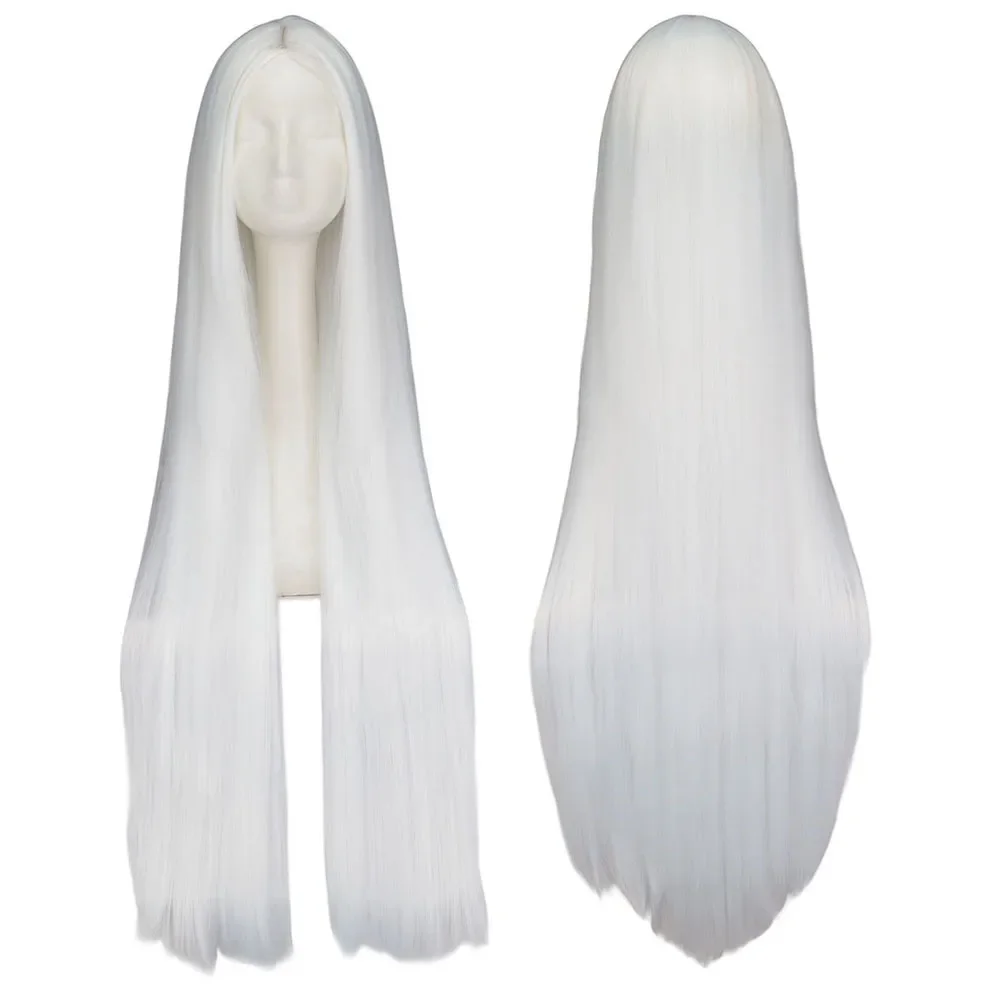 Schwarze Perücke 100cm lange synthetische Perücken hitze beständiges Halloween-Karnevals kostüm Cosplay glattes Haar