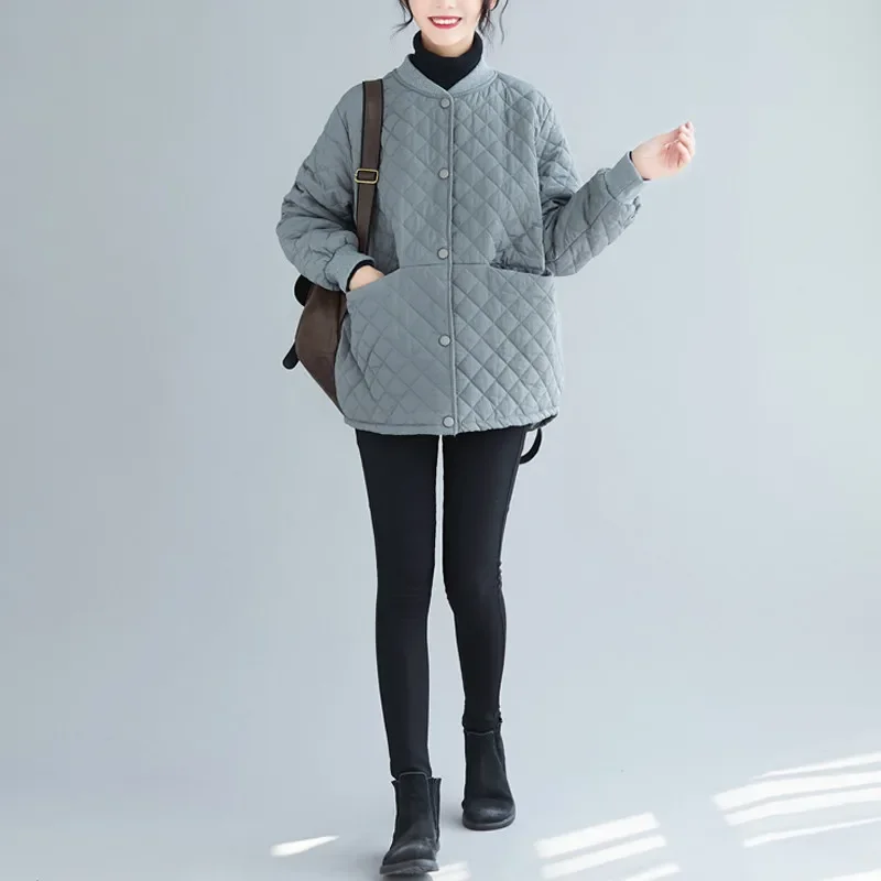 Women Thickened Baseball Collar Jackets Short Design Garment Coats 2023 New Cotton Padded Overcoat Female Autumn Winter Tops New