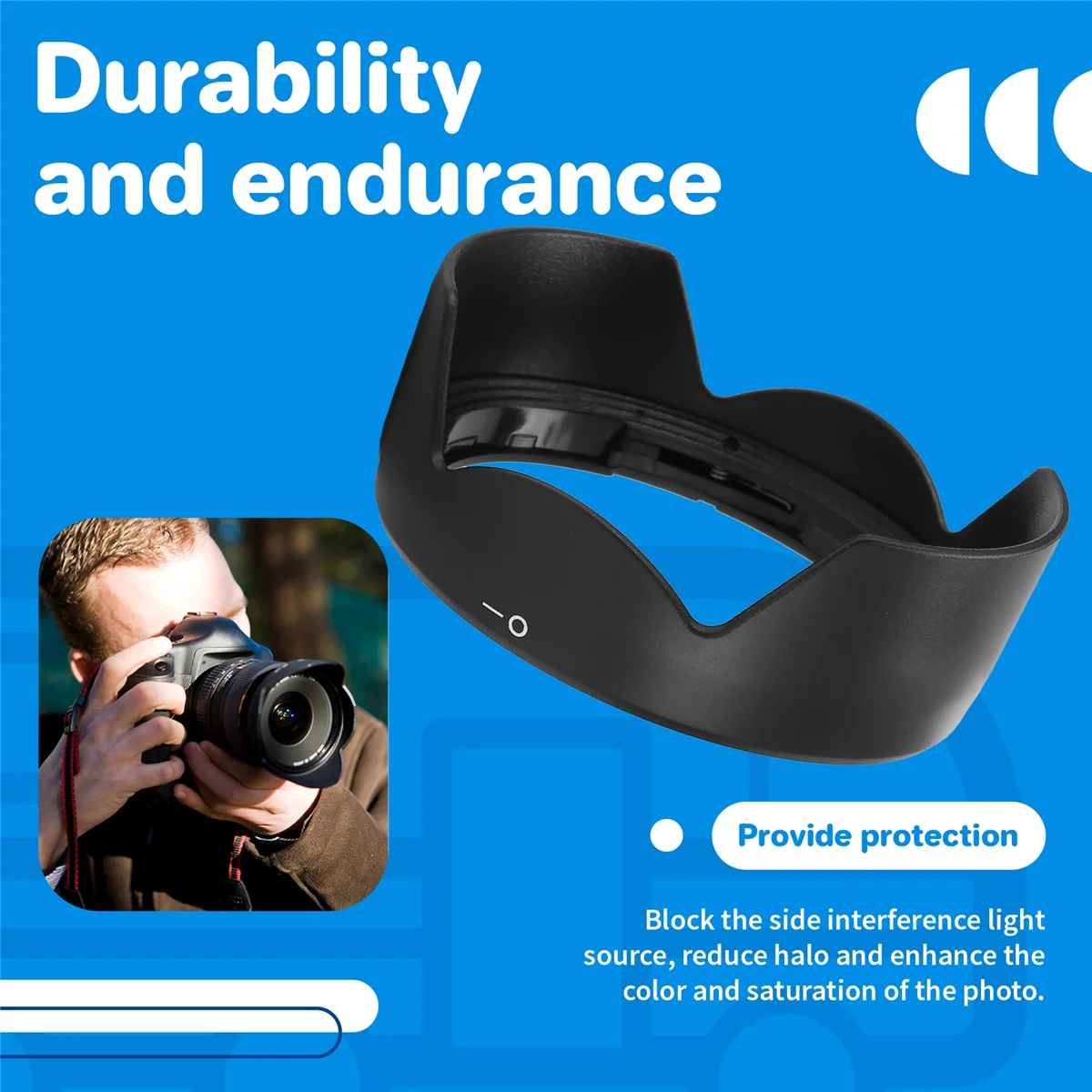 ES-65B Reversible Lens Hood Anti-Reflective Hood Lens for Canon RF 50mm F1.8 STM Camera Lens Hood YDH