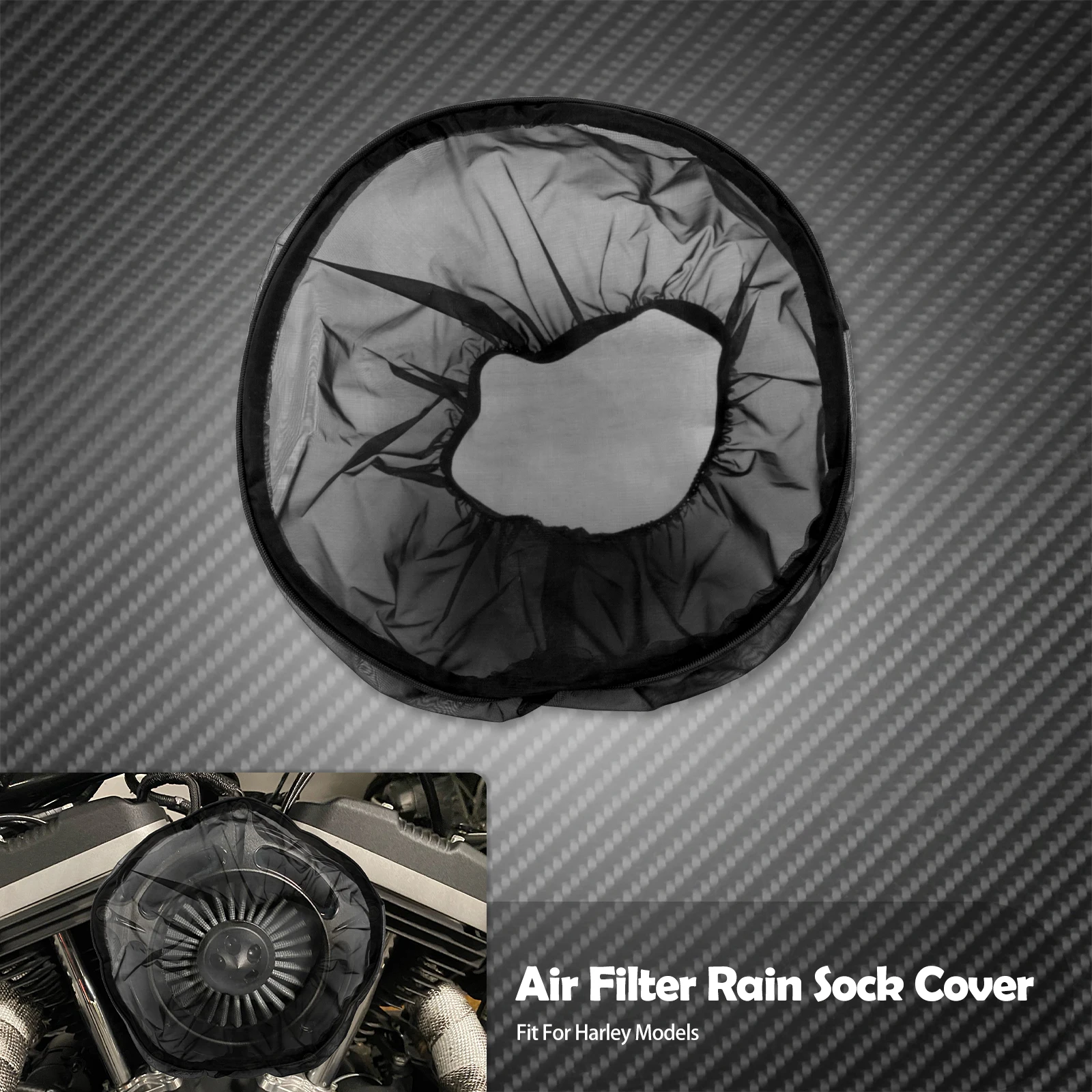 MACTIONS Air Filter Protective Cover Black Waterproof Dustproof Breathable Air Intake Filter Mask For Harley All Model