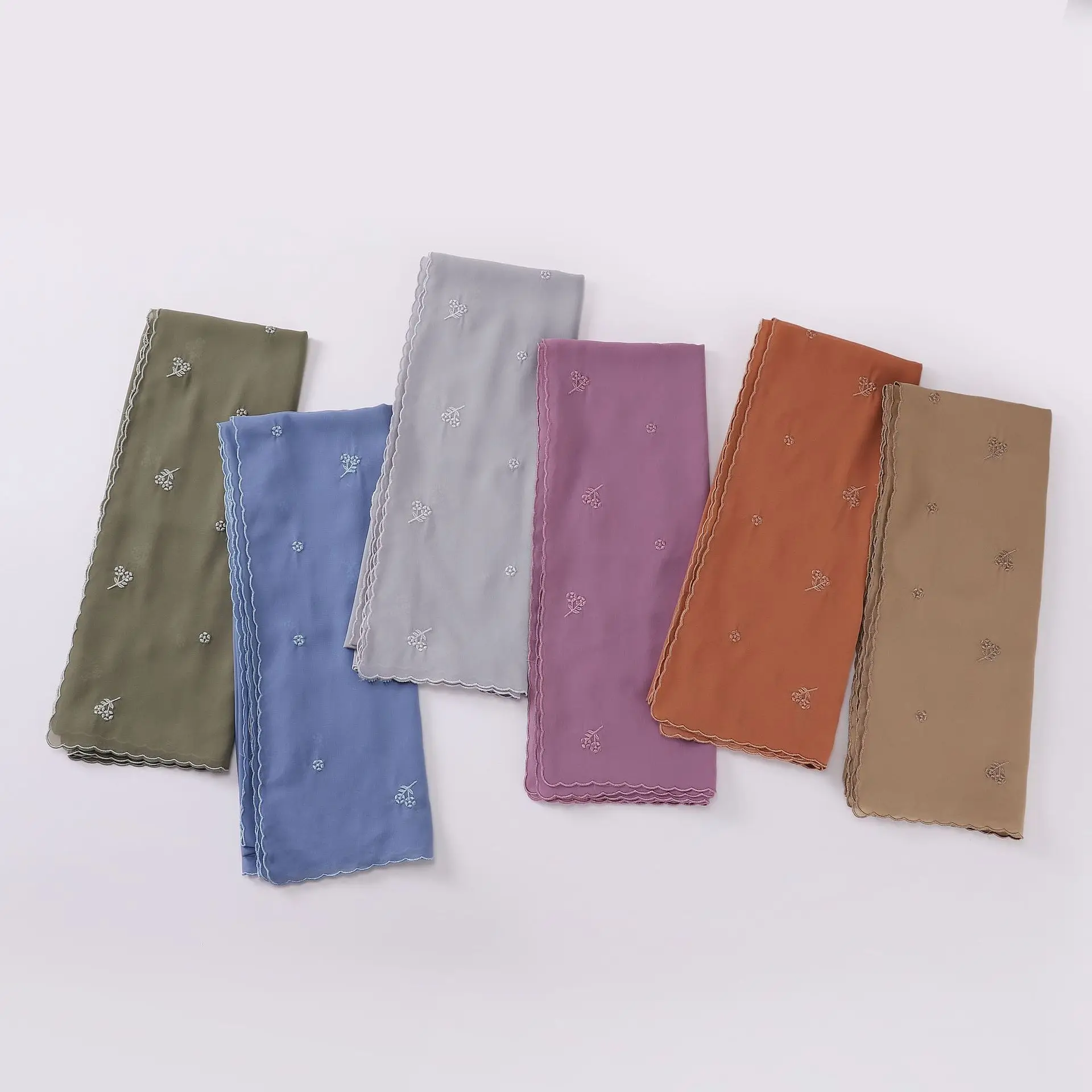 

175*70CM Chiffon Embroidery Long Scarf Muslim Women Hijab Headscarf Shawls Wrap Bandanas Headband Bufanda Foulard Turbante Mujer