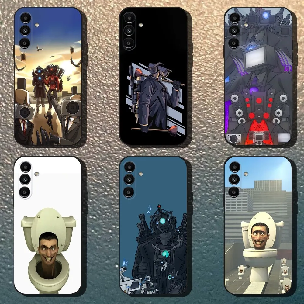 

S-Skibidi Toilet M-Mobile Phone Case For Samsung Galaxy A13,A21s,A22,A31,A32,A52,A53,A71,A80,Soft Black Shell