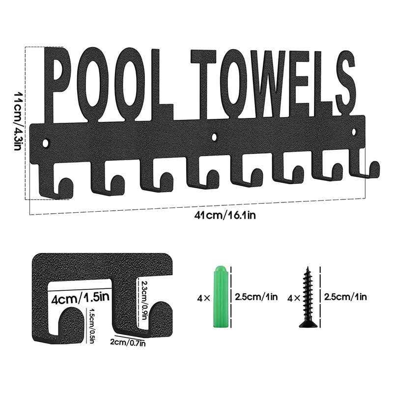 Toallero para piscina, soporte de pared para exteriores, ganchos para Toalla de baño, colgador para área de piscina, toalla para Albornoz